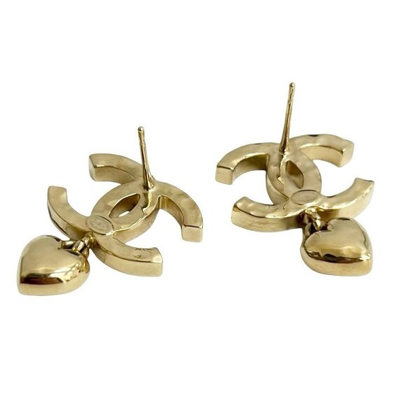 CHANEL Gold Logo Earrings - Picture 5 of 5